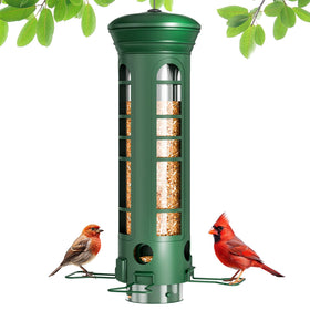 Yarbirder squirrel-proof feeder hangs outdoors and keeps seed safe from squirrels