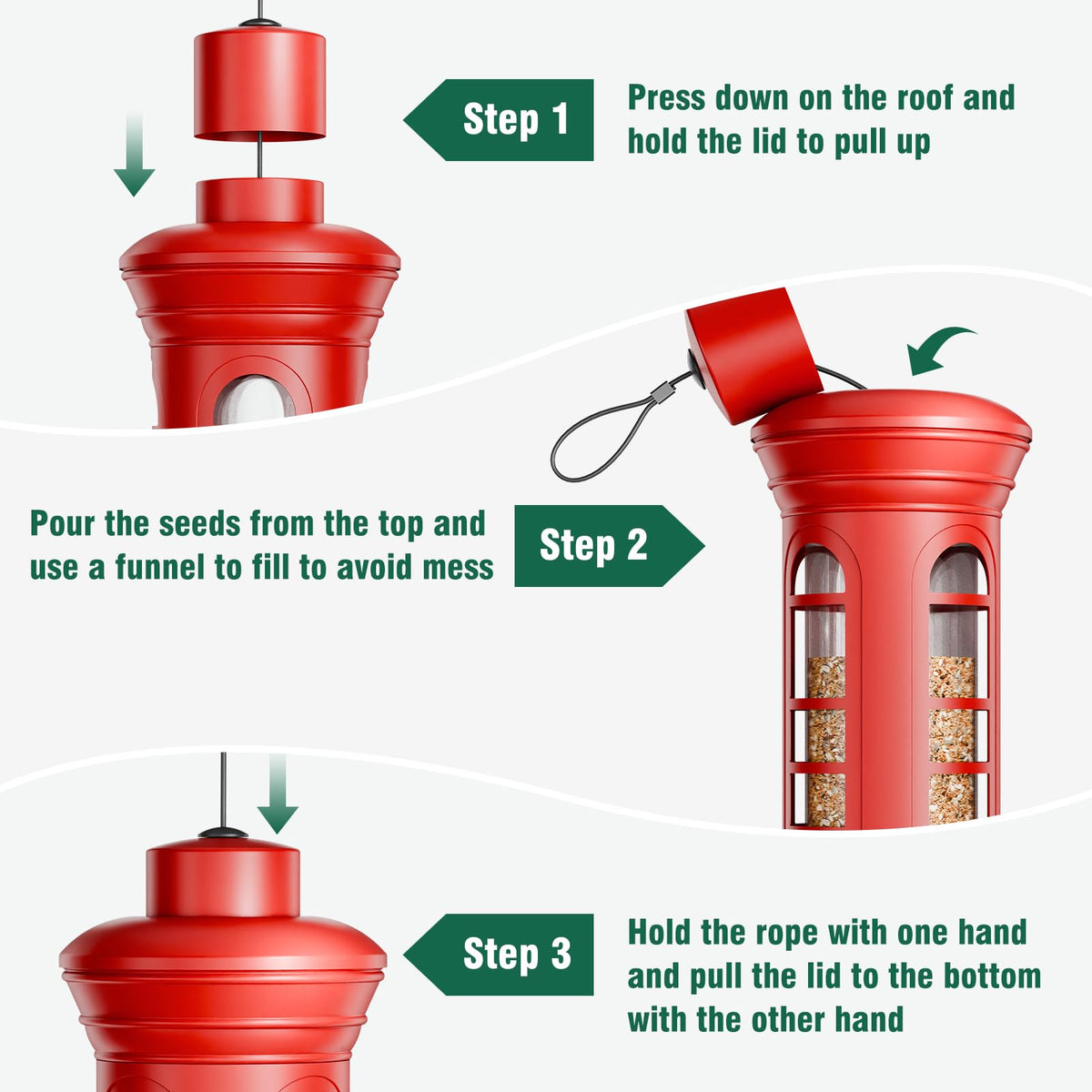 Yarbirder weatherproof and rust-proof outdoor bird feeder