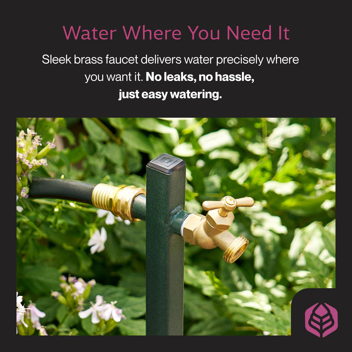 Yard Butler collapsible hose extender keeps hoses organized and tangle-free.