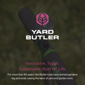Yard Butler in-use shot shows precise turf plug installation