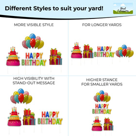 Generic Yard Expressions colourful yard display helps create memorable birthday moments.