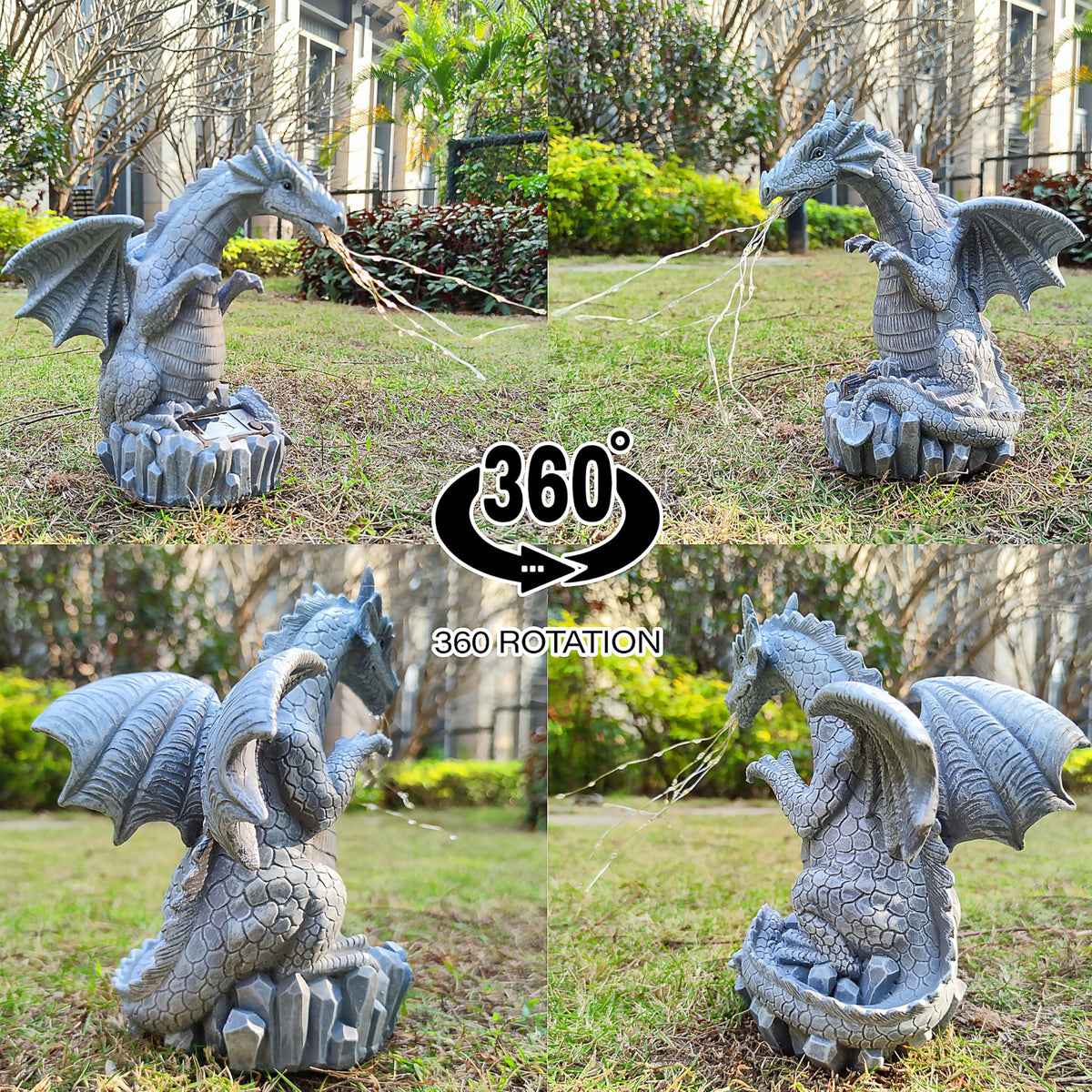 Yardancer dragon balcony decor featuring solar powered lighting
