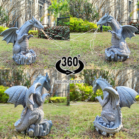 Yardancer dragon balcony decor featuring solar powered lighting