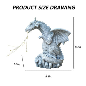 Yardancer dragon lawn ornament providing night glow on lawn
