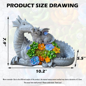 Yardancer dragon statue close-up of baby dragon detail with sturdy resin.