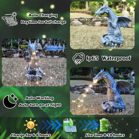 Yardancer dragon solar led garden statue ready for outdoor use