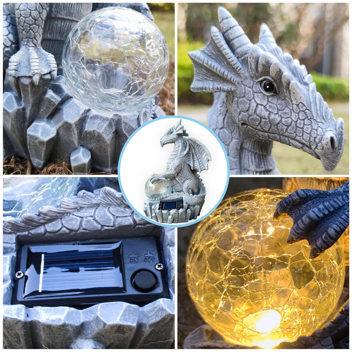 Yardancer night-lit dragon garden providing a soft glow along paths