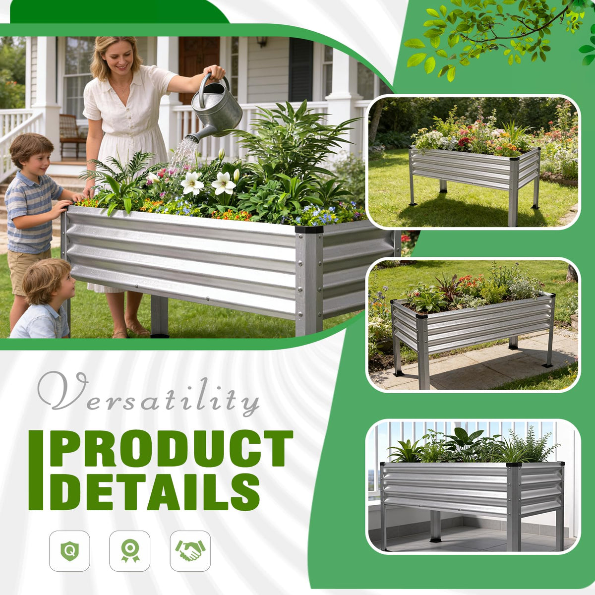 Yardbliss 1200lb load capacity ideal for heavy soil and plants