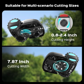 YARDCARE robot mower triple-blade system delivers clean, even trims.