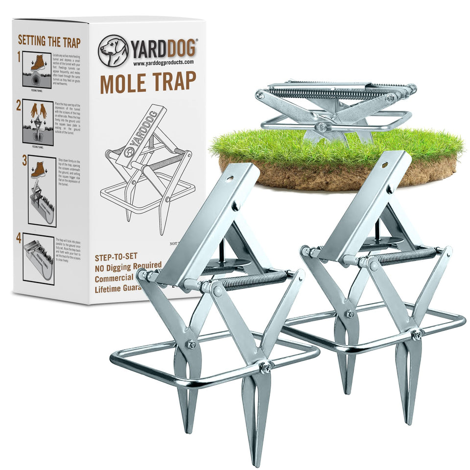 YARDDOG Mole Scissor Trap 2-pack ready for quick setup in lawns