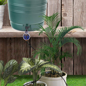 Yardeen timer installed in garden for automated irrigation outdoors