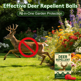 Yardella deer deterrent ball scent in action deters deer from plants.