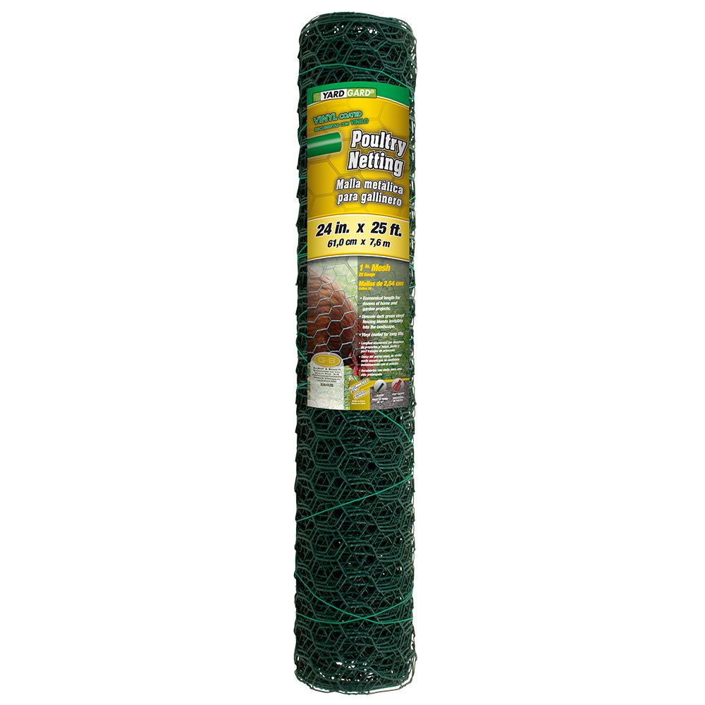 YARDGARD 1-Inch mesh netting secures a chicken coop for safe poultry containment.