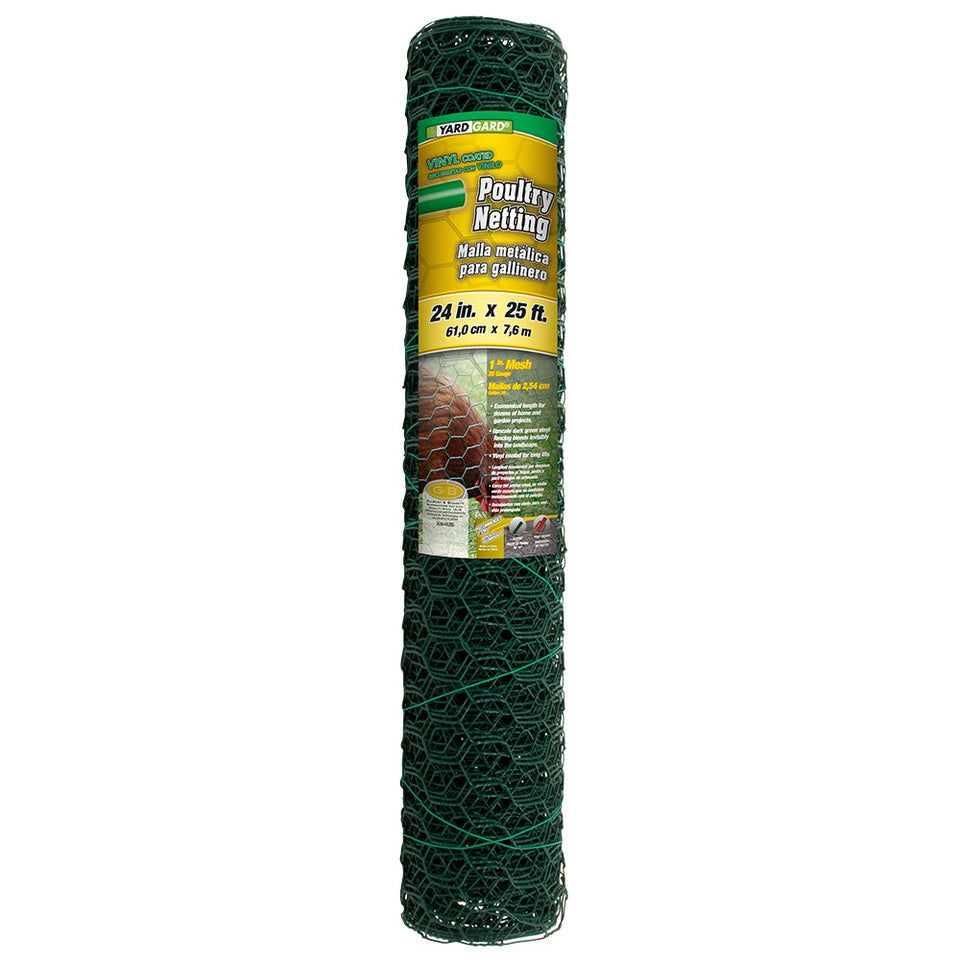 YARDGARD 1-Inch mesh netting secures a chicken coop for safe poultry containment.