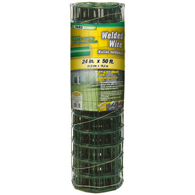 YARDGARD 2in x 3in mesh fence close-up with green vinyl coating for durable outdoor use.