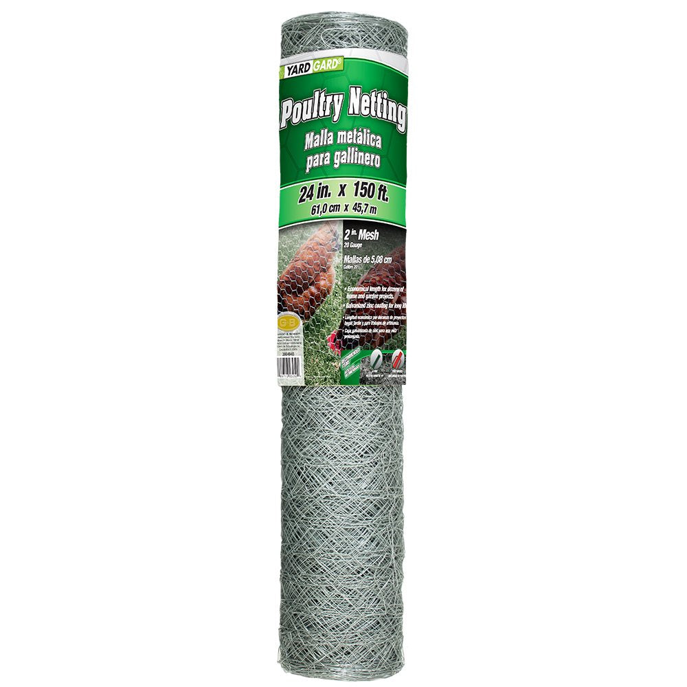 YARDGARD 2-Inch Mesh Fence shows sturdy galvanized wire for chicken coops.