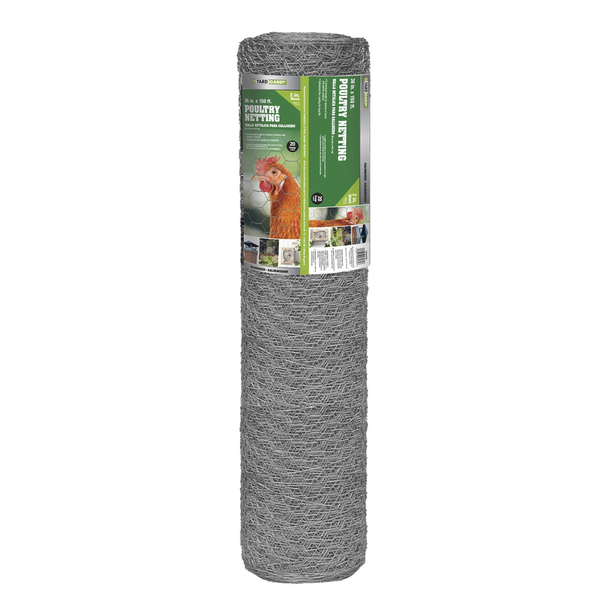 YARDGARD 2 Inch Poultry Netting roll in galvanized mesh for durable outdoor fencing and easy installation.