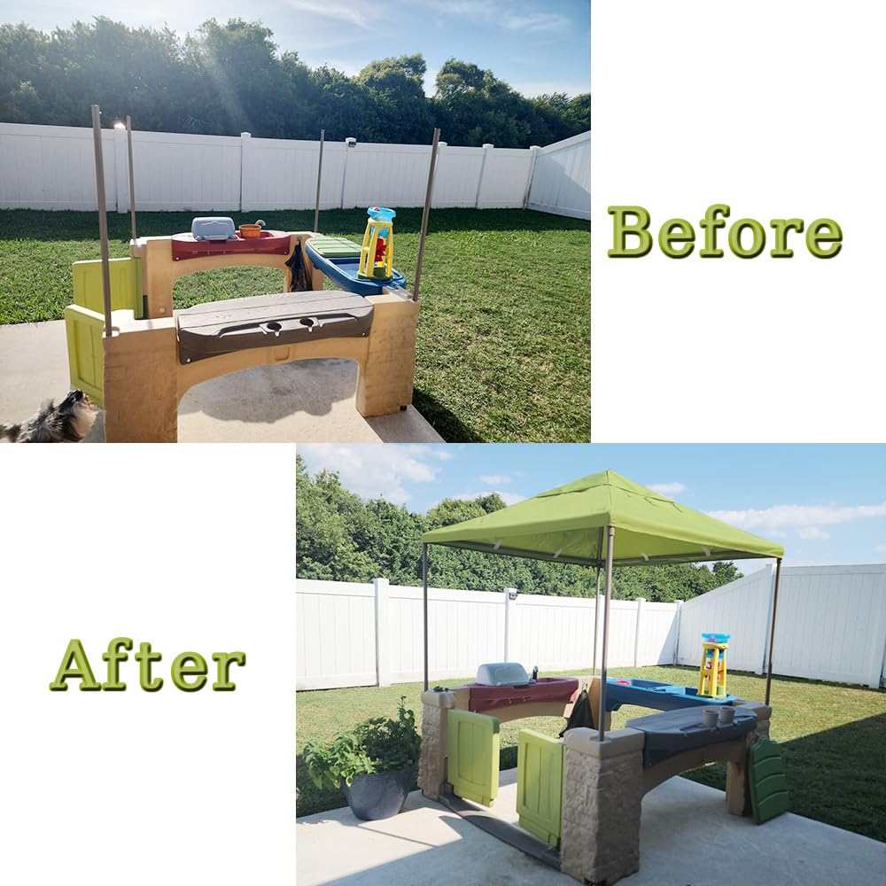 YardJoyliz outdoor-kitchen-canopy-replacement provides shade and rain shelter for play kitchens