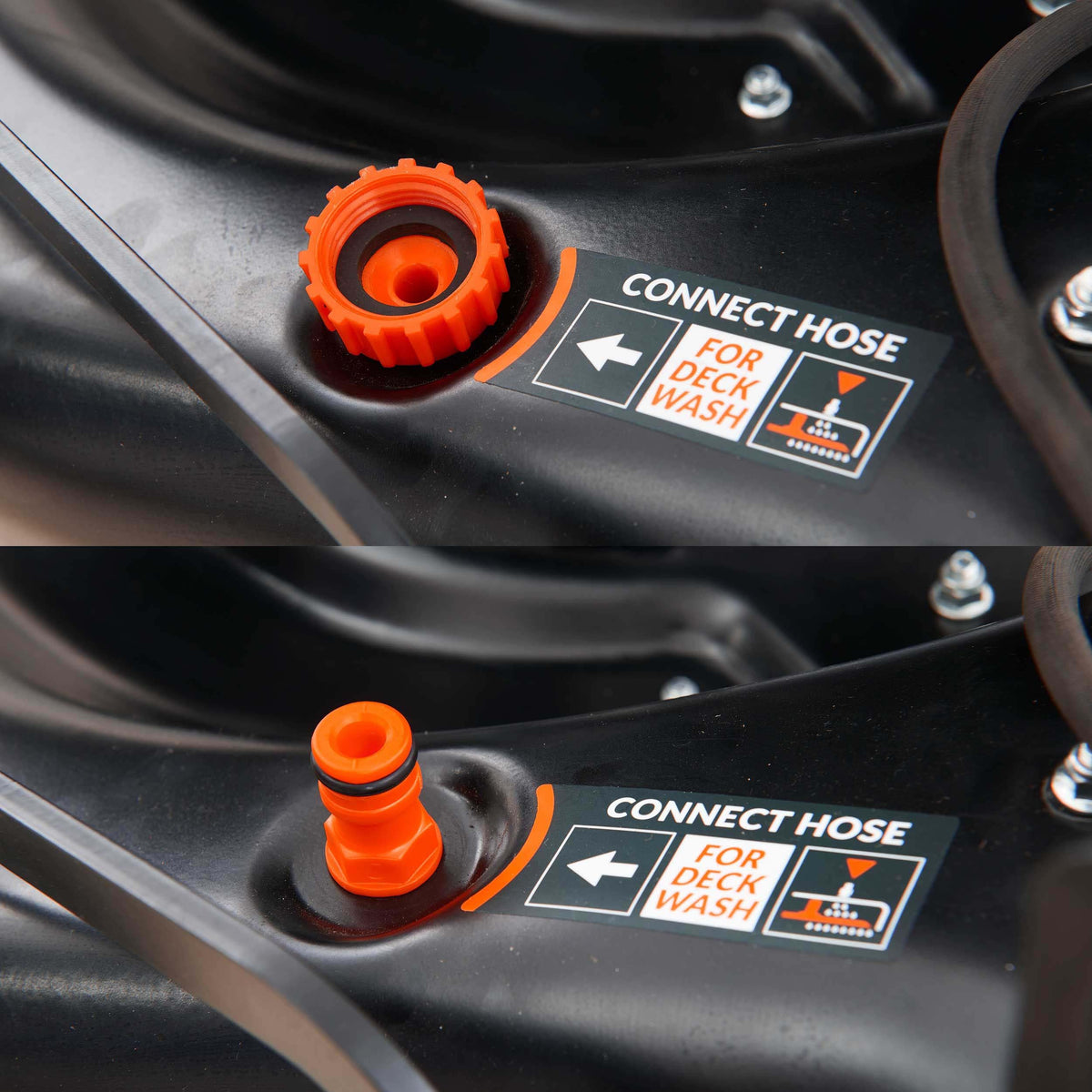 YARDMAX electric-start switch close-up for quick, hassle-free starts.