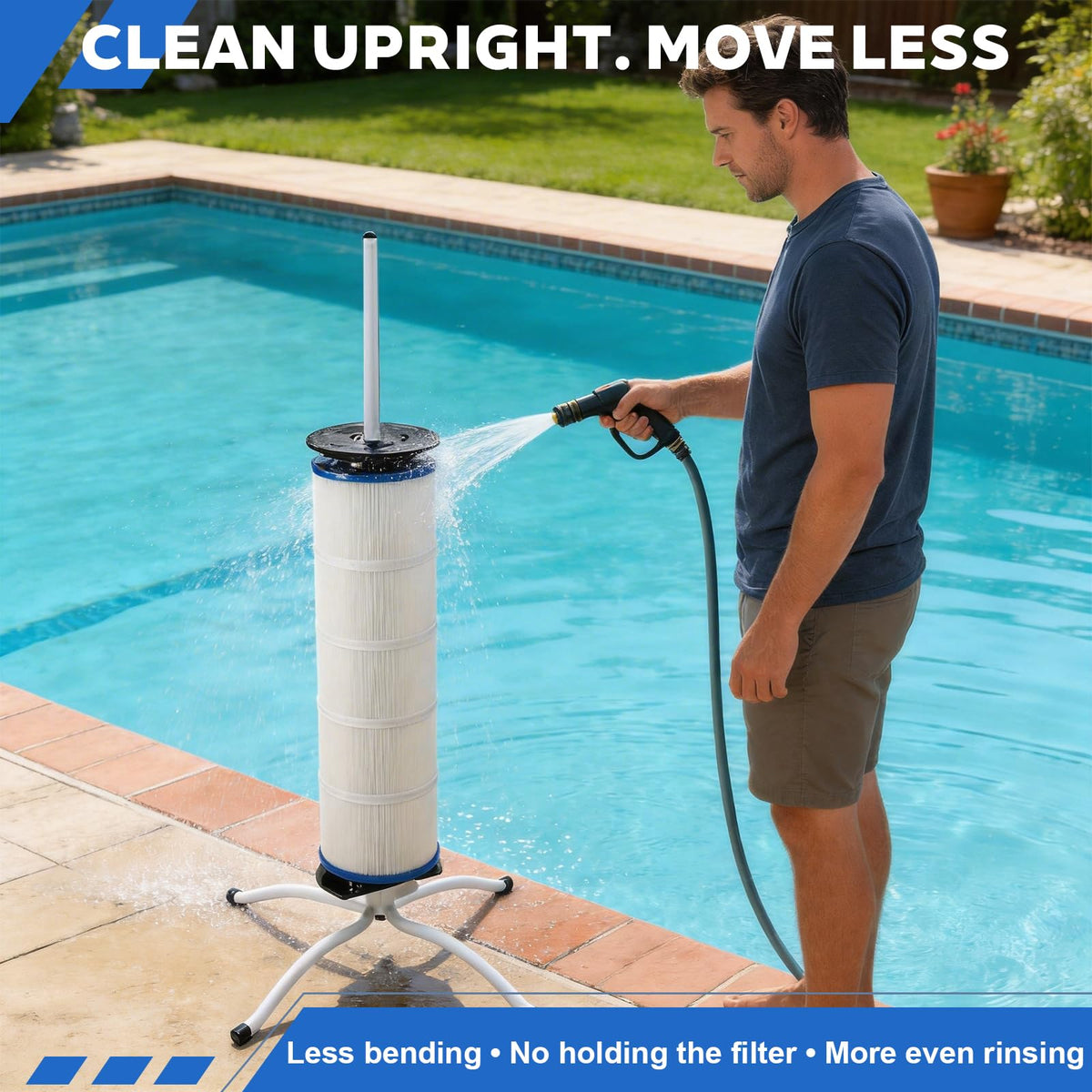 YARDOVA upright rinsing process highlighting easy standing maintenance