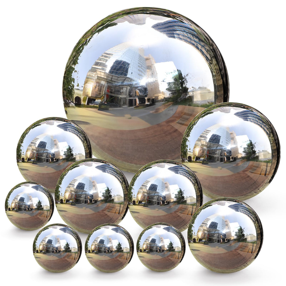Yarlung 50mm silver gazing ball showing reflections for elegant indoor display