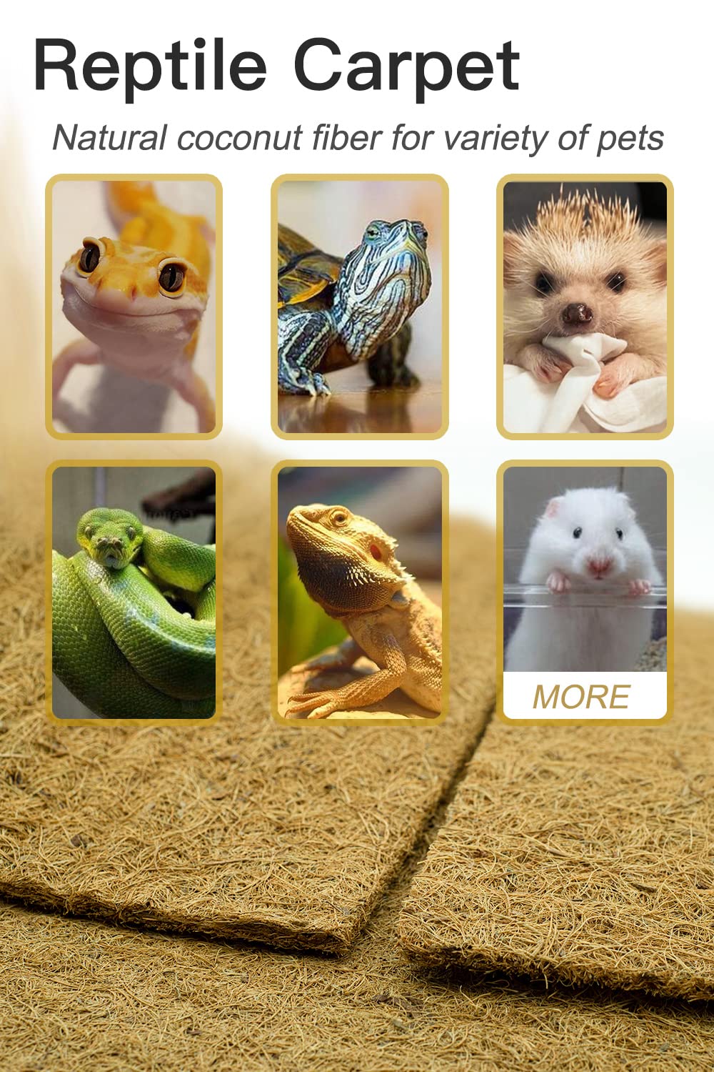 Yarrdfir coconut fiber mat as reptile carpet with breathable comfort