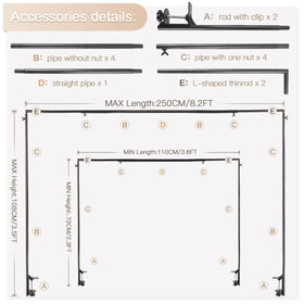YASAJI adjustable height arch stand enabling 27 to 42 inches tall setups