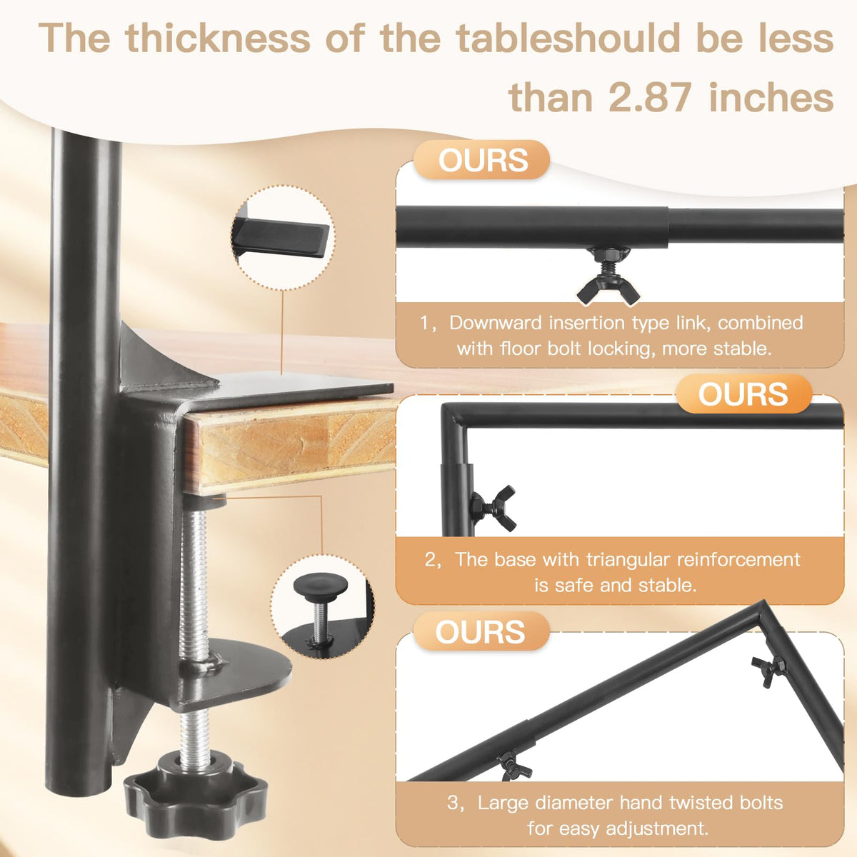 YASAJI table arch with clamps 43 to 98 inch length for versatile decor