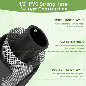 YASHINE 60ft reinforced hose resists punctures for reliable outdoor cleaning and watering.