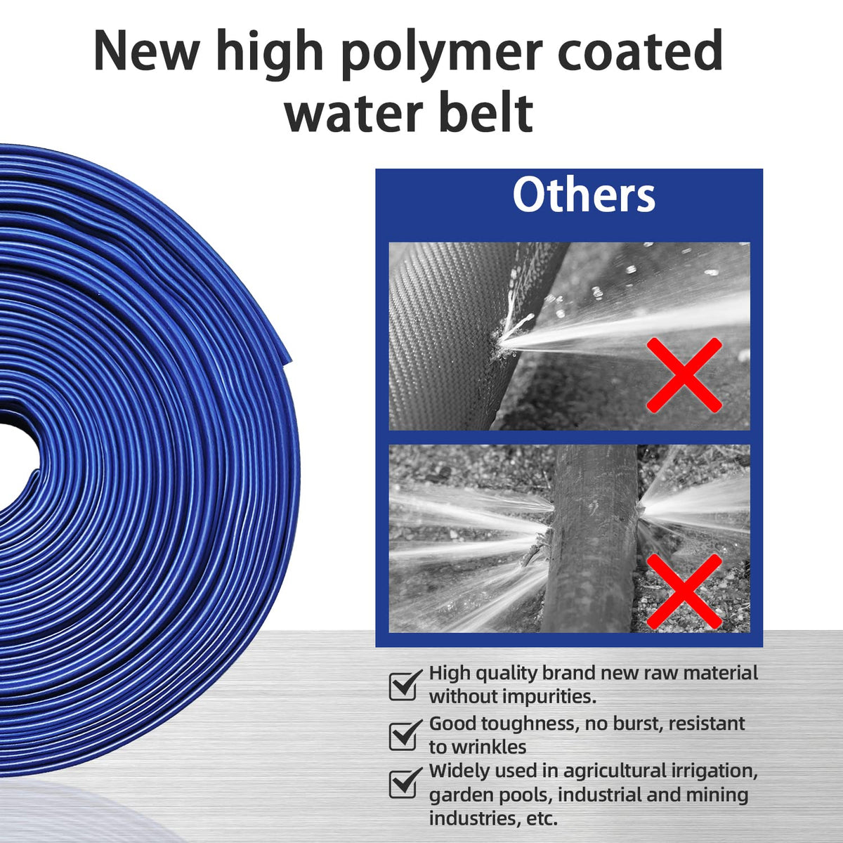 Close-up of reinforced PVC material showing durability and wear resistance.