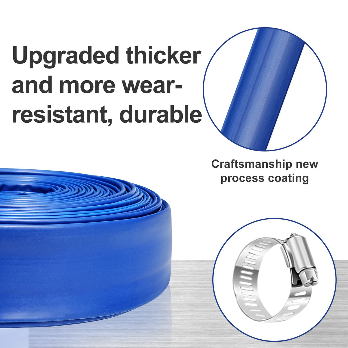 Connector and two clamps included with YASHINE PVC hose.