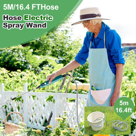 YASIMIA sprayer wand shows 16.4 ft hose for flexible garden coverage