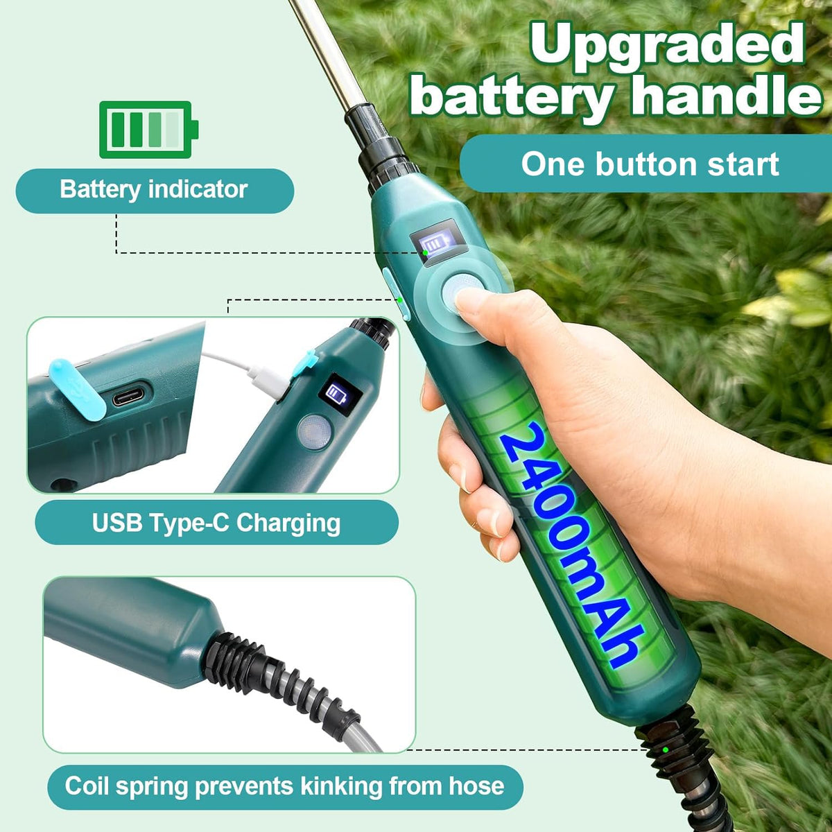 YASIMIA adjustable-nozzle trio with fan, shower, and mist modes