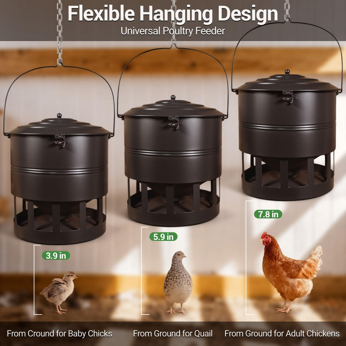 YATAOQINGJIE rat proof enclosed metal body protects feed from pests