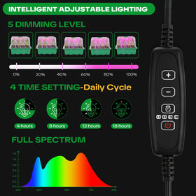 YAUNGEL adjustable brightness and timer for tailored light cycles.