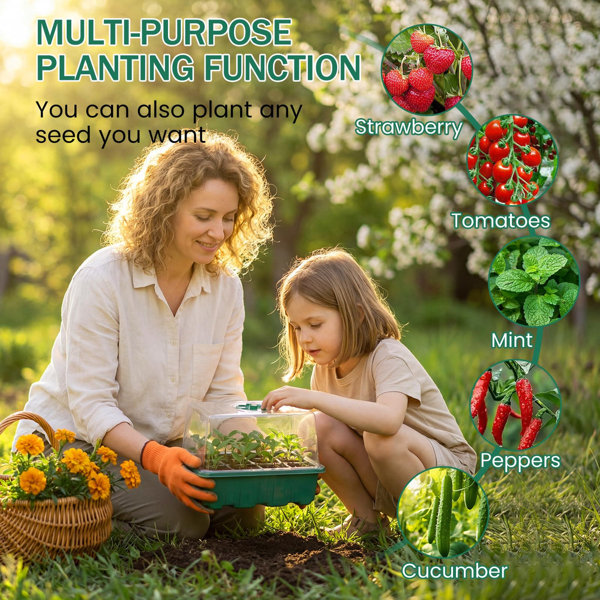 YAUNGEL clear cover for seedling tray, preserves humidity while seedlings grow.