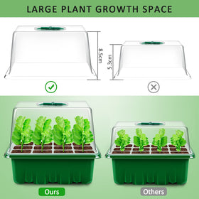 YAUNGEL seed starter tray with heightened lid showing extra headroom