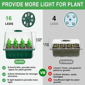 YAUNGEL raised dome with adjustable humidity for healthier seedling development.