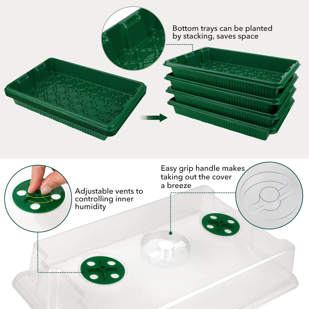 YAUNGEL drainage holes prevent overwatering while monitoring root development.