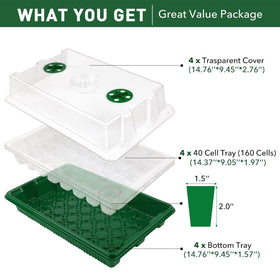 YAUNGEL taller lid accommodates larger seedlings before transplanting.