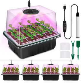 YAUNGEL seed starter tray with grow light boosts early seedling growth