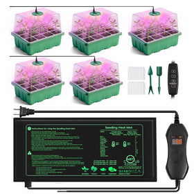 YAUNGEL seed starter tray with grow light promoting strong, compact seedlings.