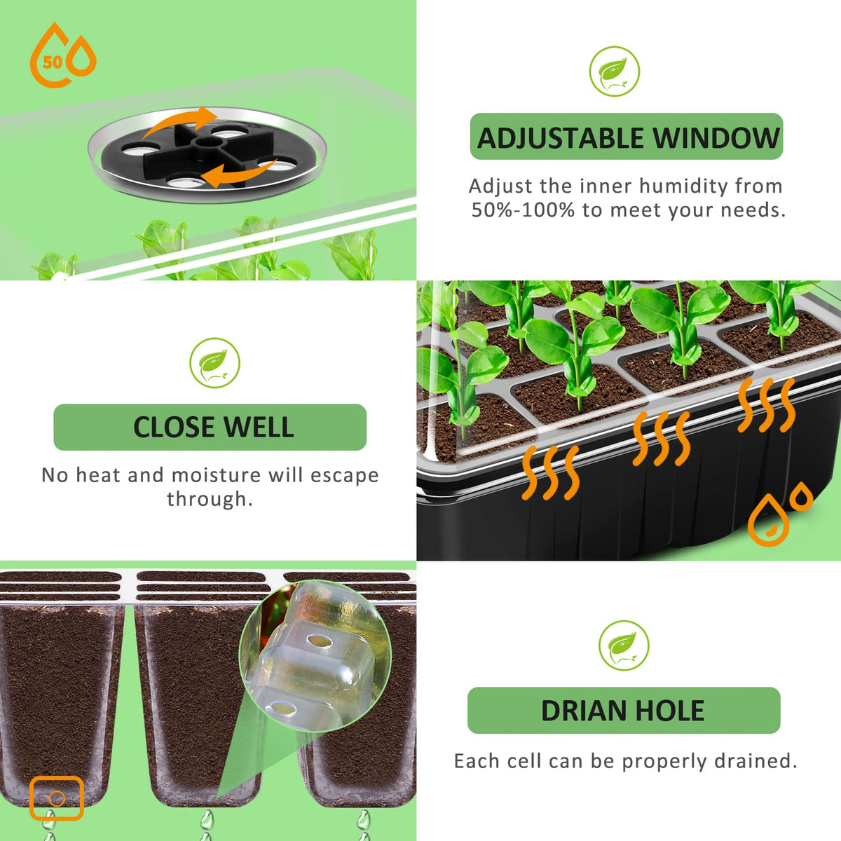 YAUNGEL 0.8mm PVC material demonstrates durable seed trays.