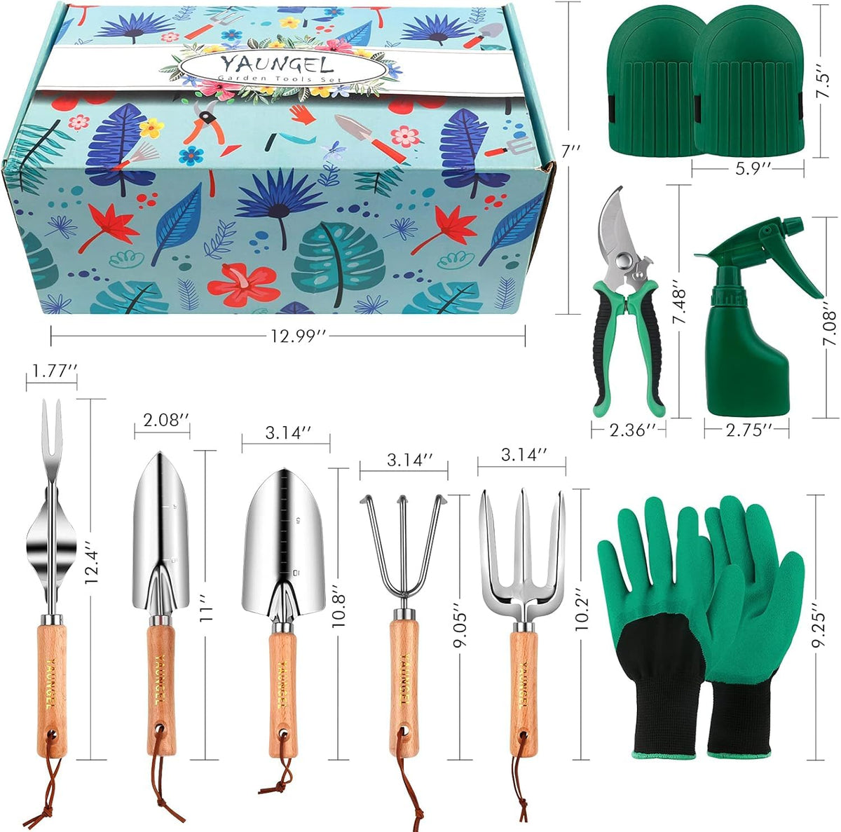 YAUNGEL trowel and transplanter, sturdy stainless steel for longevity.