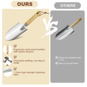 YAUNGEL weeder, hand fork and rake set, efficient soil disruption.