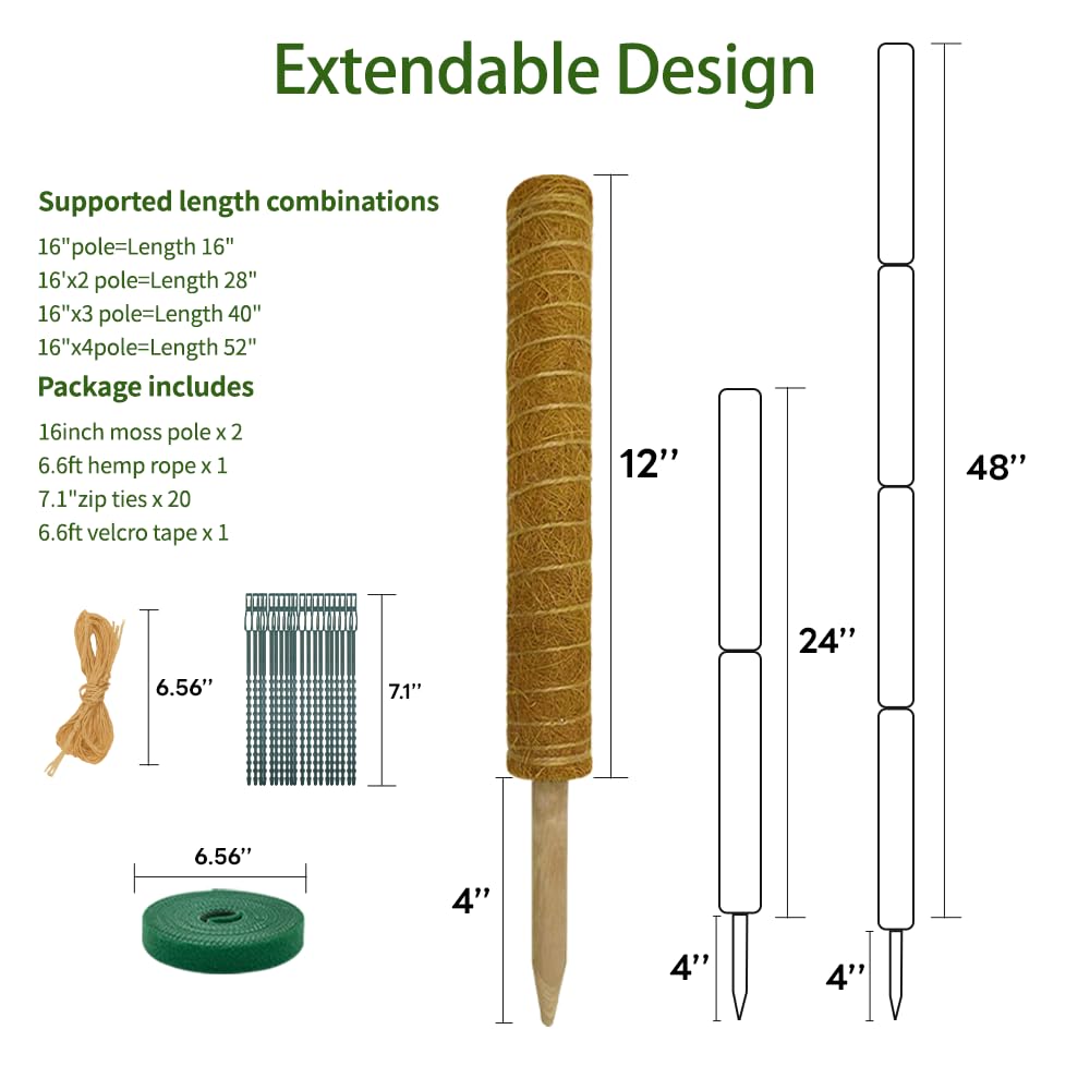 YAWAHOME included zip ties and hemp rope simplify secure attachment.