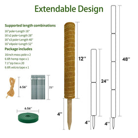YAWAHOME included zip ties and hemp rope simplify secure attachment.