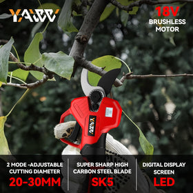 YAWV brushless motor supports rapid trimming for efficient garden work.