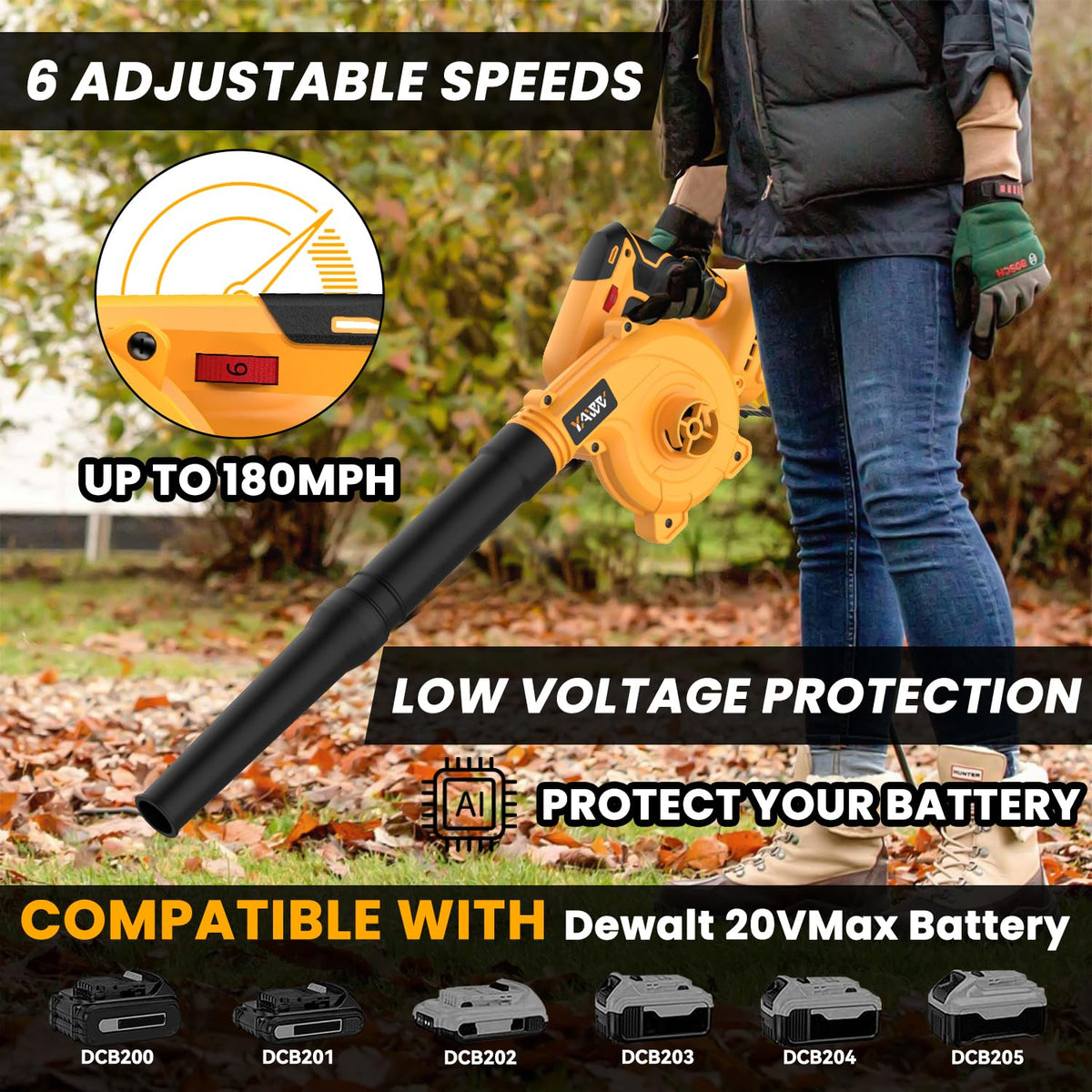 YAWV 2-in-1 blower and vacuum handle enables quick transitions.