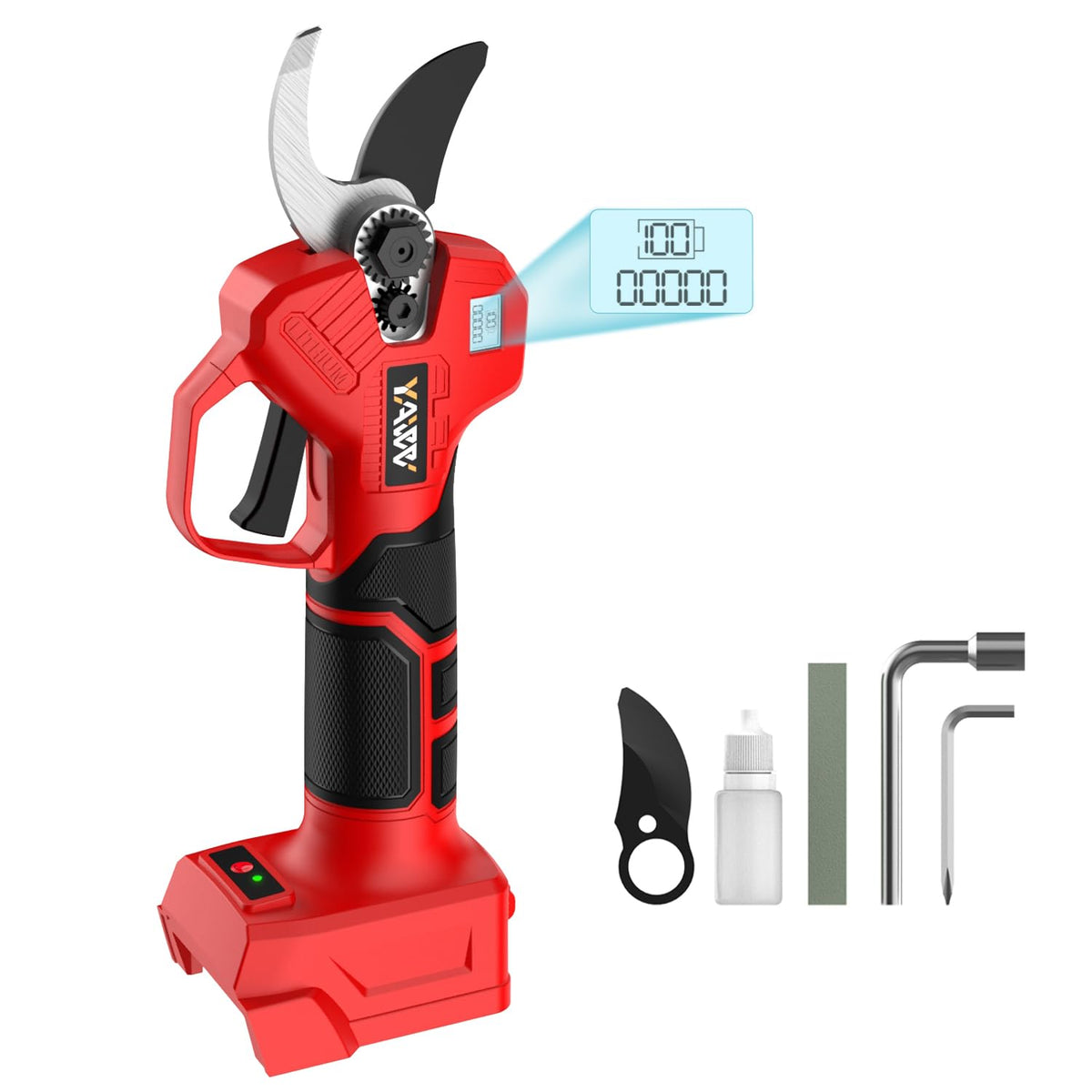 YAWV pruning shears with Milwaukee M18 compatibility enable cordless pruning sessions.